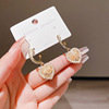 Fashionable sophisticated crystal from pearl, design universal earrings