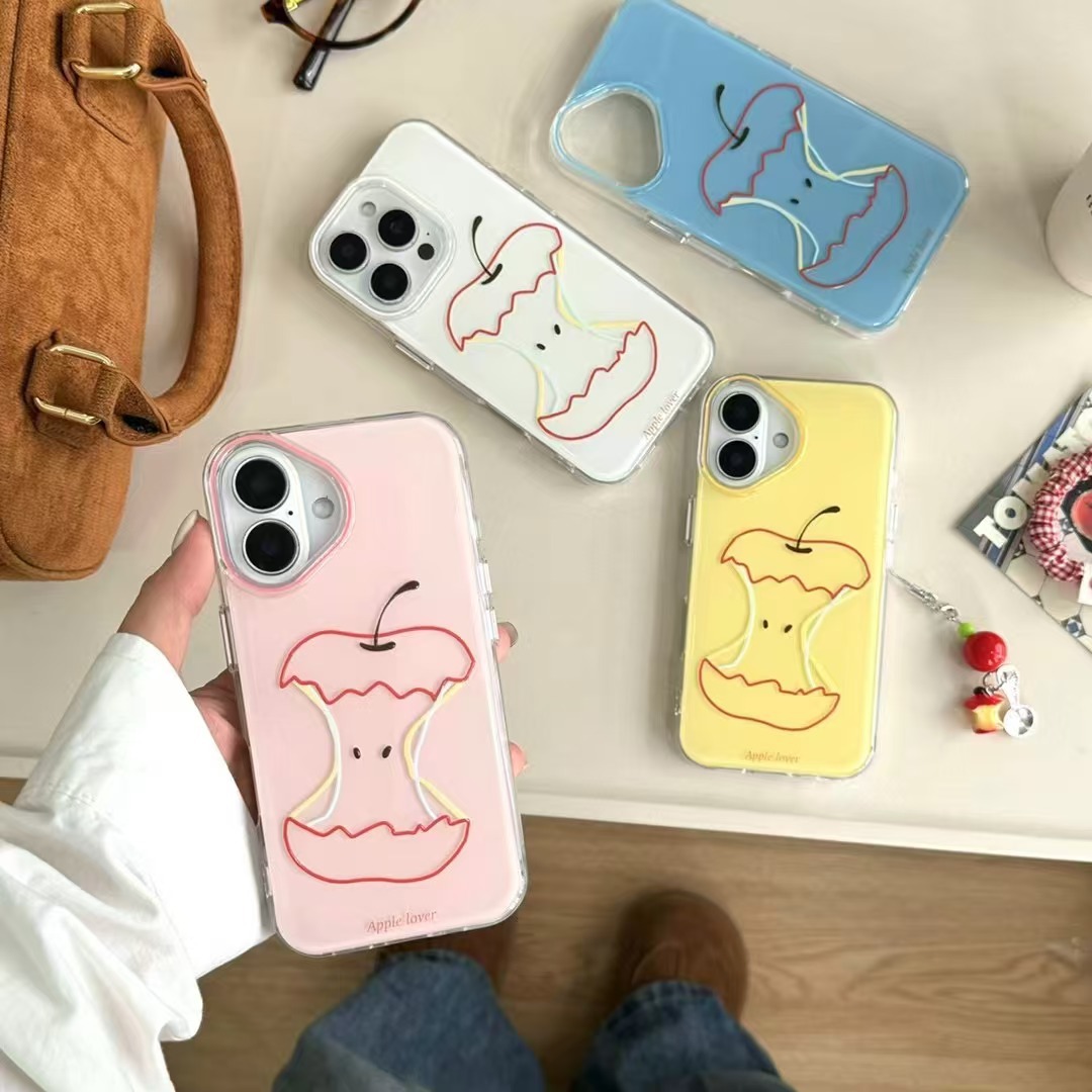 Línea de color de macarons estilo ins Apple para iPhone 15 funda para teléfono móvil 16ProMax Apple 14/13 hembra