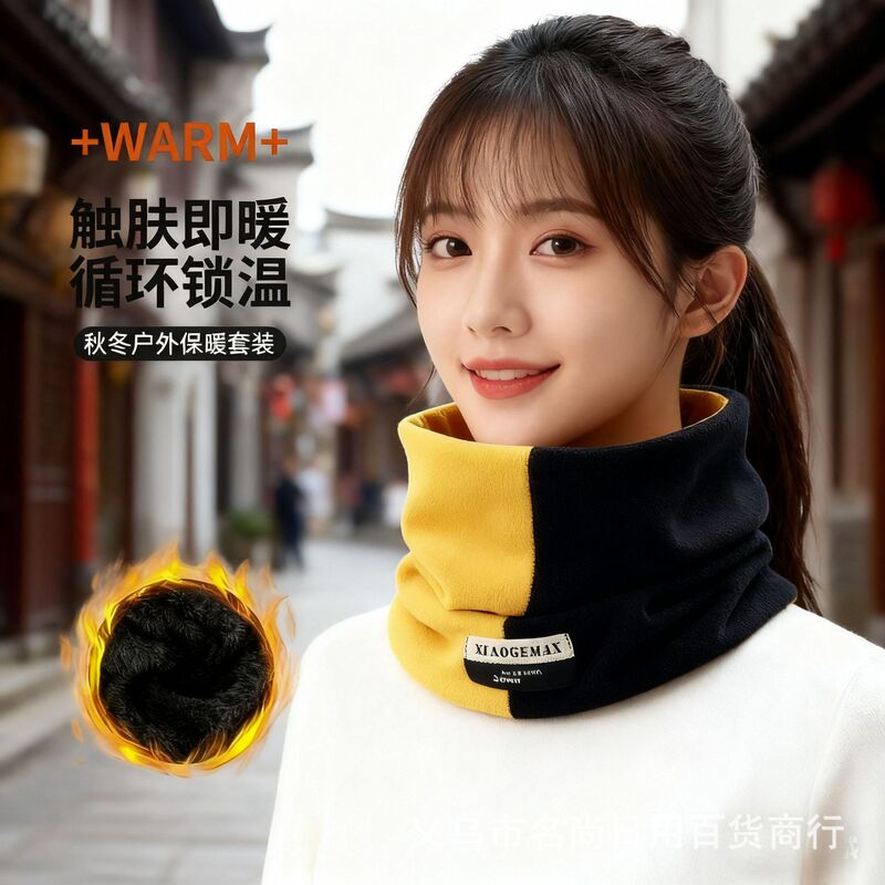 2025年冬新作 三角形配色ネックウォーマー 首を暖かく保つ 韓国風 多用途 防寒スカーフ ネックウォーマー 三角スカーフ|undefined