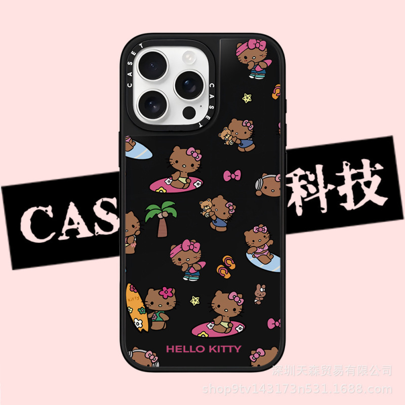 CASET联名夏威夷KT猫用苹果iPhone16ProMax手机壳15Pro潮牌14镜面|undefined