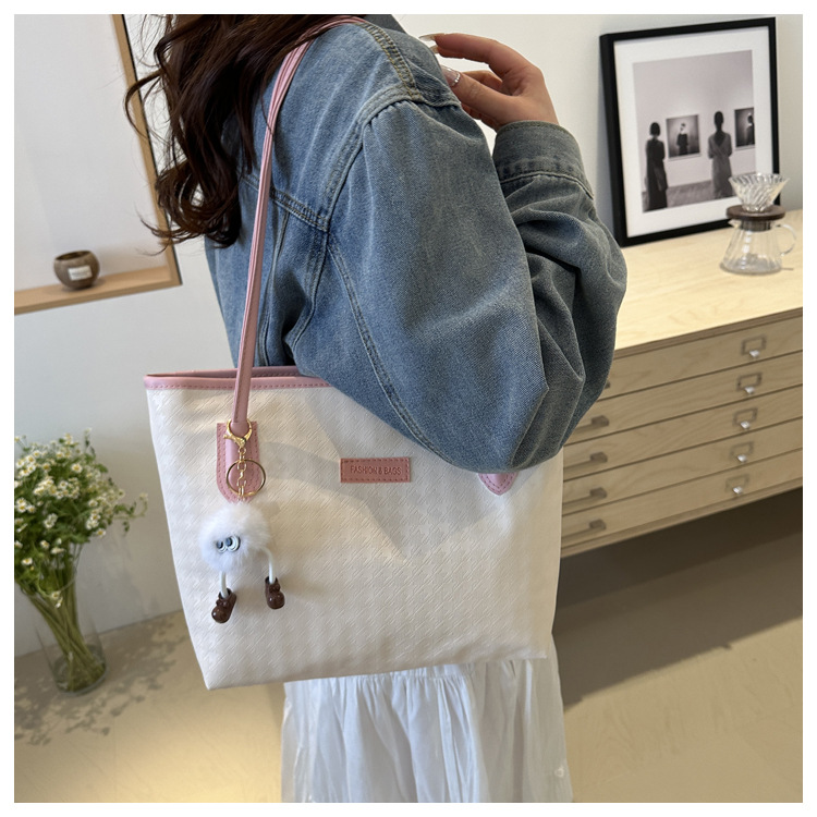 New simple and casual tote bag wholesale, cross-border shopping, commuting, armpit bag, large capacity, trendy and fashionable shoulder bag undefined