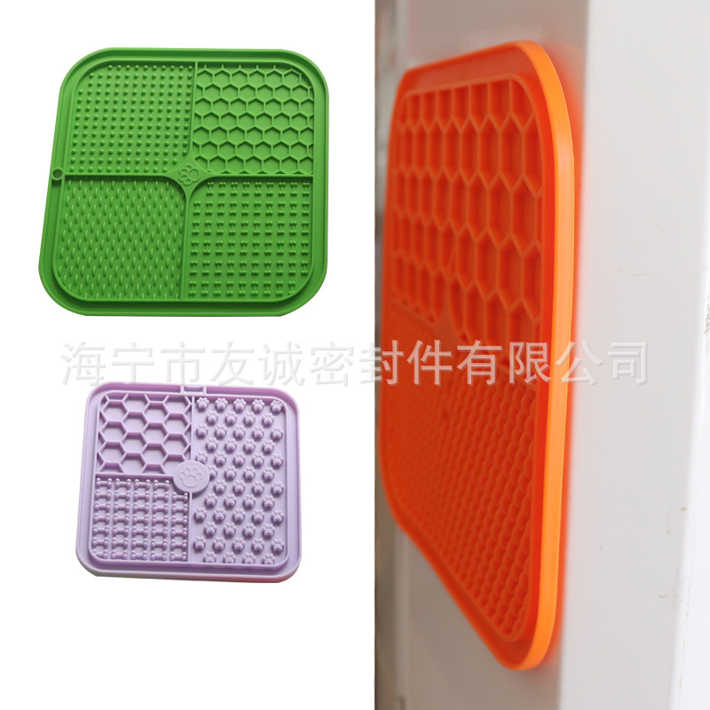 Amazon popular mascota estera de comida lenta de silicona perro estera de comida lenta gato y perro lamiendo placa protección del medio ambiente estera de silicona para mascotas image 5