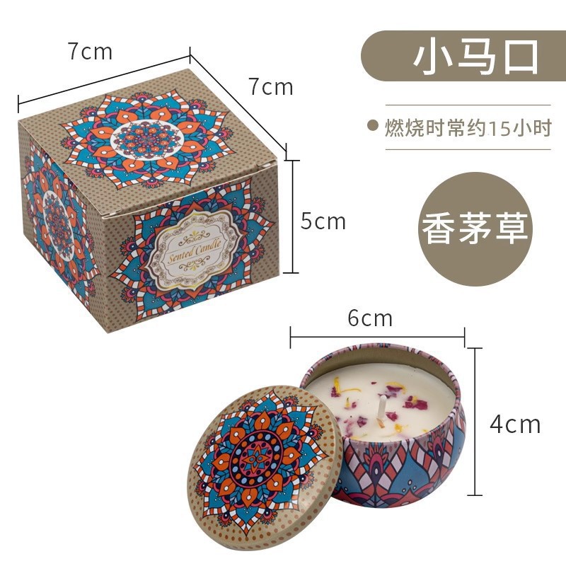 Vela aromática natural premium en lata, cera de soja sólida, cera de soja para el hogar, fragancia vegetal de bosque, para uso festivo.