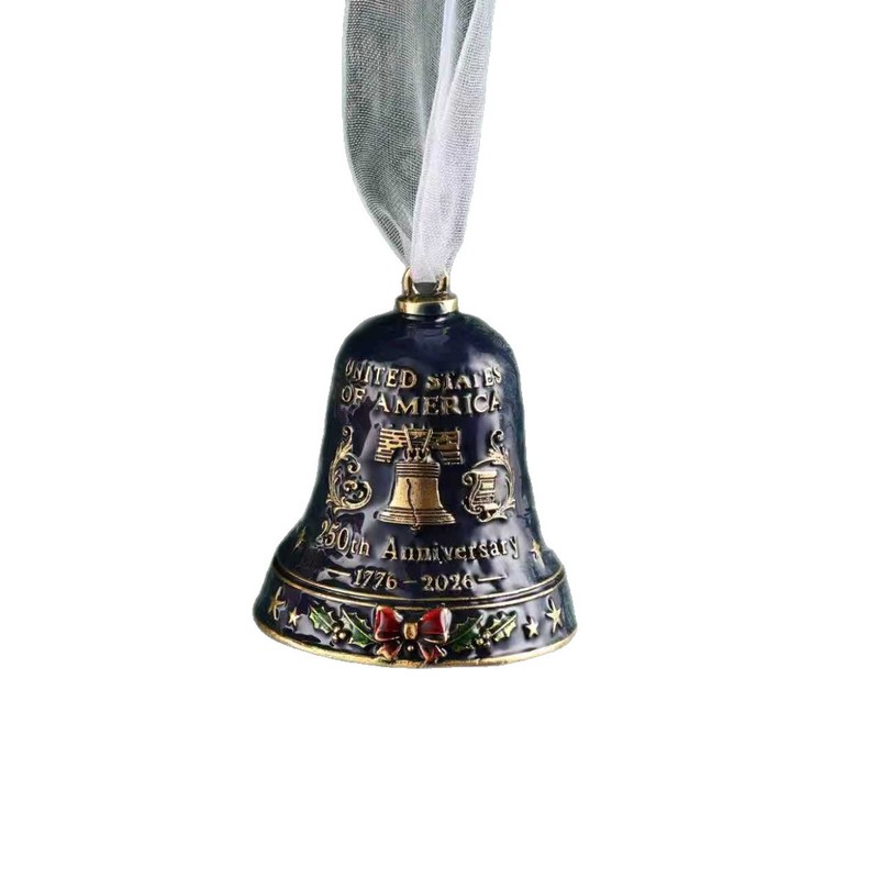 跨境新品2025U.S. 250th Anniversary Bell Ornament金属铃铛圣诞|undefined