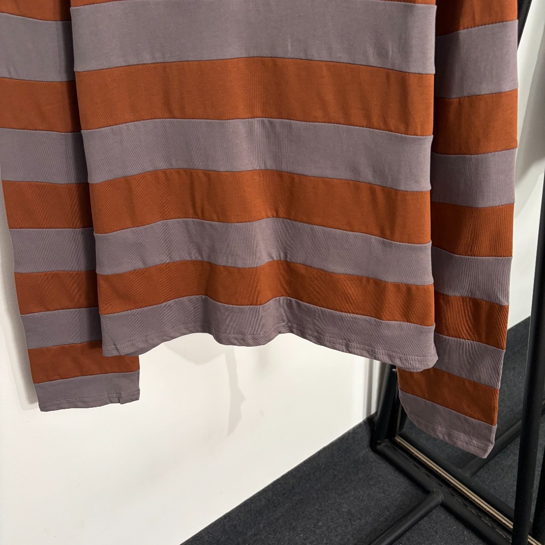 Long-Sleeve T-Shirt With Logo Patch Brand Logo And Color-Blocked Stripes_ecoleips.com