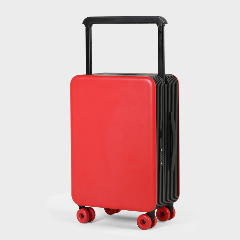 검정색 손잡이가 달린 빨간색 [검정색 캐리어]