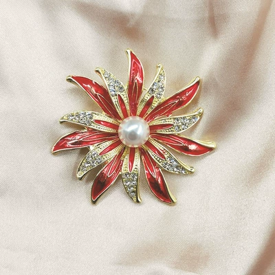 enamel sunflower brooch, a high-end and: Yaxa sancaqları