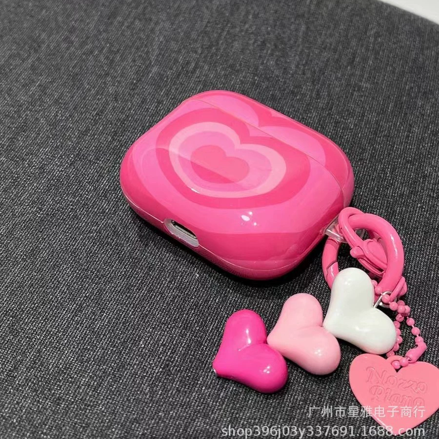Apple, brand fuchsia protective case, wireless headphones, bluetooth