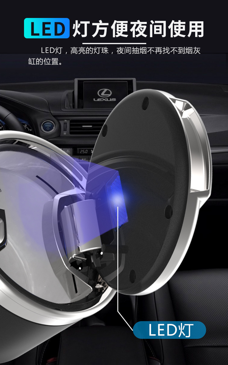 Land Rover Car Ashtray, Range Rover Evoque Defender Special Ashtray, Multifunctional with Lid, High-End Interior Accessory