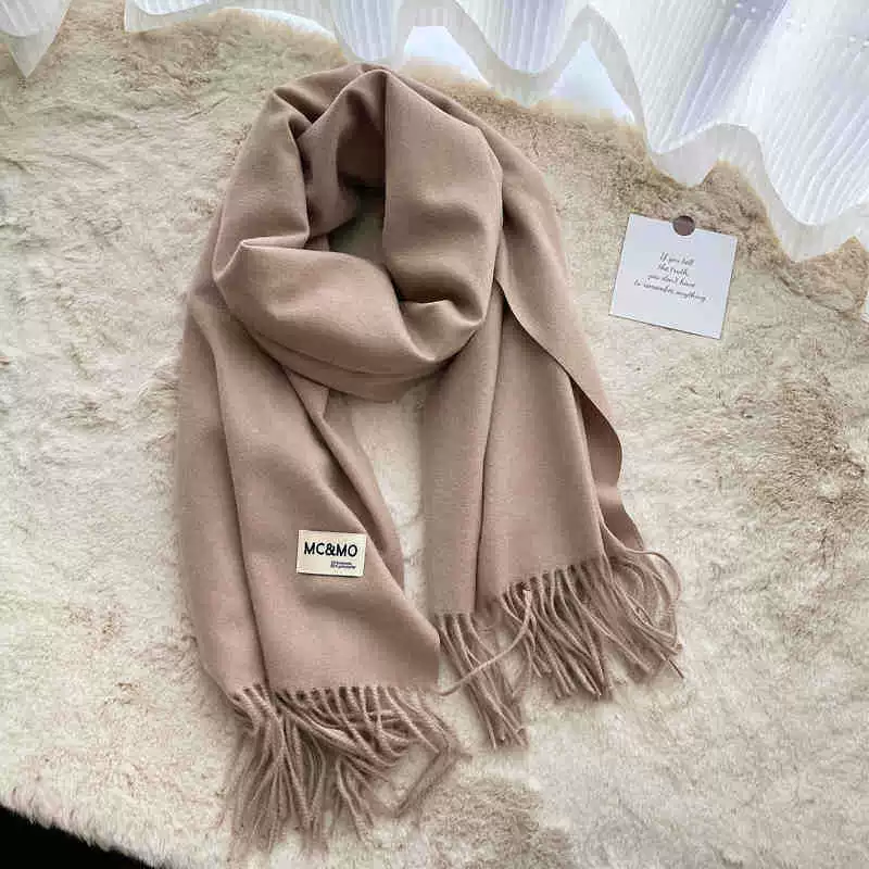 Colored winter scarf, red cashmere, keep warm universal cloak, increased thickness
