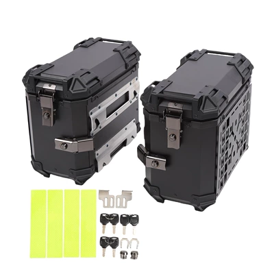 Motorcycle trunk | Waterproof and Anti-Collision, Travel Embossed - 35l-fixed-armor-side-case-black