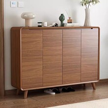 实木鞋柜家用门口入户家庭室内胡桃窄过道带锁门外楼道走廊用鞋架