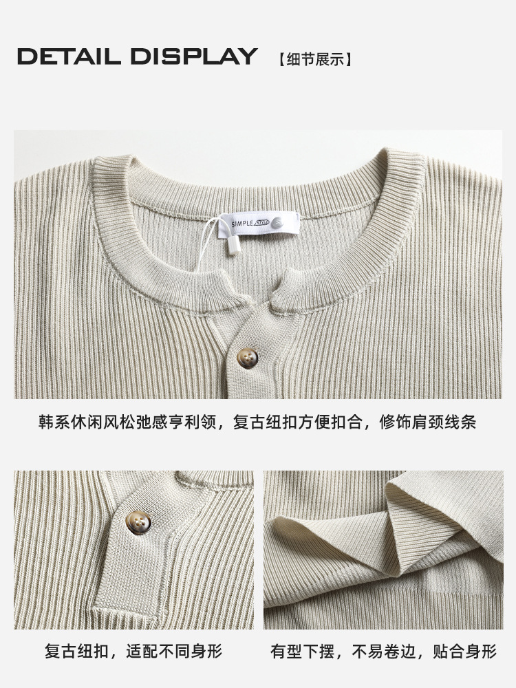 Verano nuevo estilo de hombre Henry chaleco de punto transpirable sin mangas chaleco ligero de negocios casual de alto nivel hombre