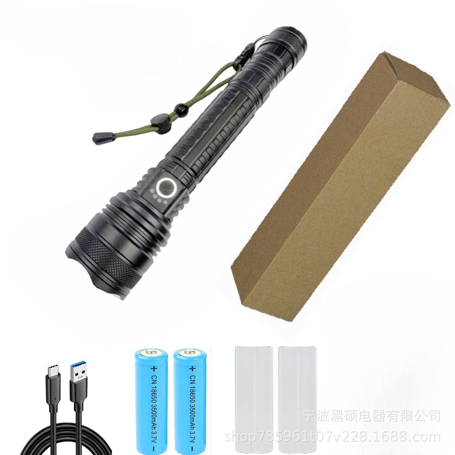 Lintera de luz brillante transfronteriza de aleación de aluminio carga linterna de emergencia al aire libre antorcha de patrulla de larga duración