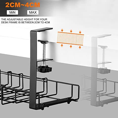 Ranura de almacenamiento de alambre de estilo de estiramiento debajo de la Mesa rack de almacenamiento de alambre colgante inferior ranura de alambre desmontaje fila de alambre rack de almacenamiento