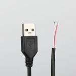 usb电源线2芯充电线USB单头线配机线公头半成品烫锡尾电源延长线