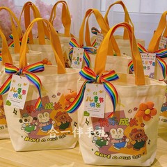 漫画の子供のお土産の手提げキャンバスバッグの子供の幼稚園の卒業生の日の大容量のかわいいキャンバスバッグ