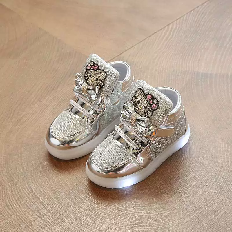 Spring and Autumn New Children's Shoes Cartoon Lighting Shoes Children's Flashing Sports Shoes Girls Luminous Single Shoes Baby Toddler Shoes Trendy