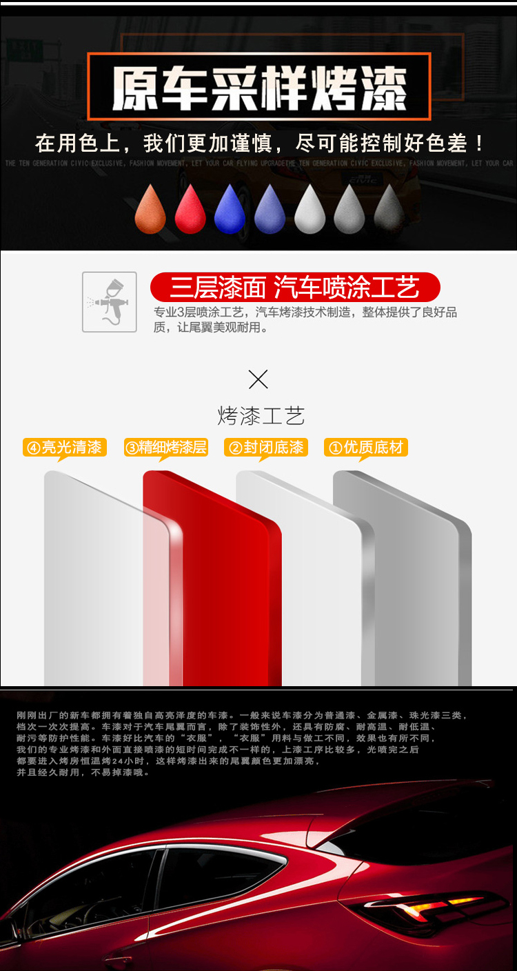 Suitable for Honda 11Th Generation Accord Tail Wing 23-25 Models 11Th Generation Half Accord Modified Original Wing
