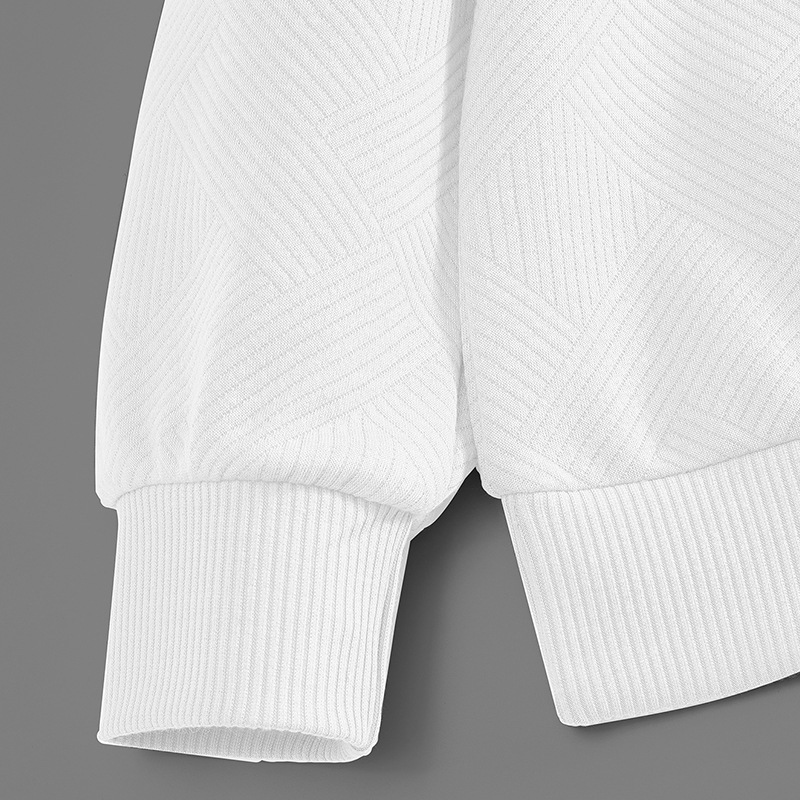 Men's Half-zip Jacquard Polo Sweatshirt With Turn-down Collar_voghion.com