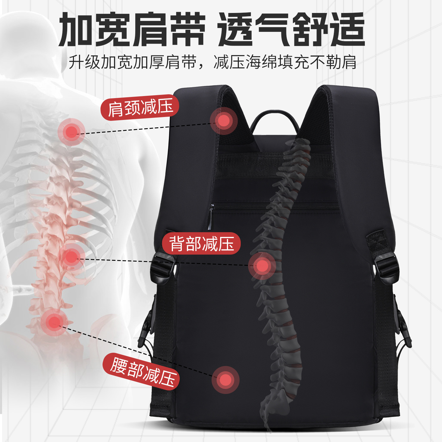 Nueva mochila de viaje 2025 moda para hombres y mujeres mochila de gran capacidad mochila de computadora mochila de nylon