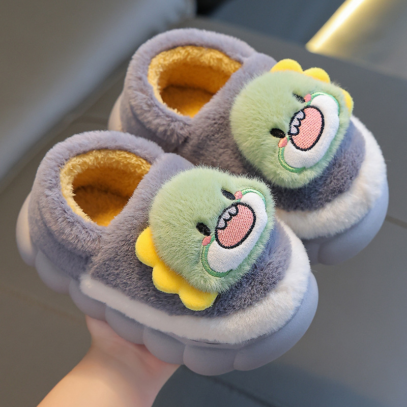 Zapatillas de algodón para niños invierno 2023 nuevos niños y niñas lindos de dibujos animados punta cerrada Zapatillas de algodón cálido zapatillas de felpa