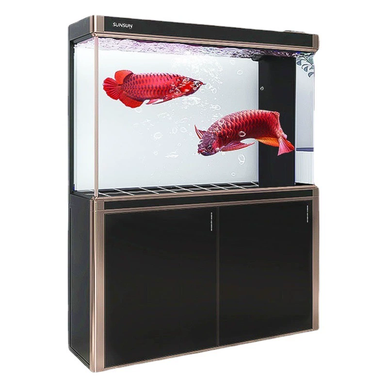 Большой аквариум обтекаемый бытовой стеклянный Средний экологический аквариум под фильтр нижний фильтр аквариум HWF