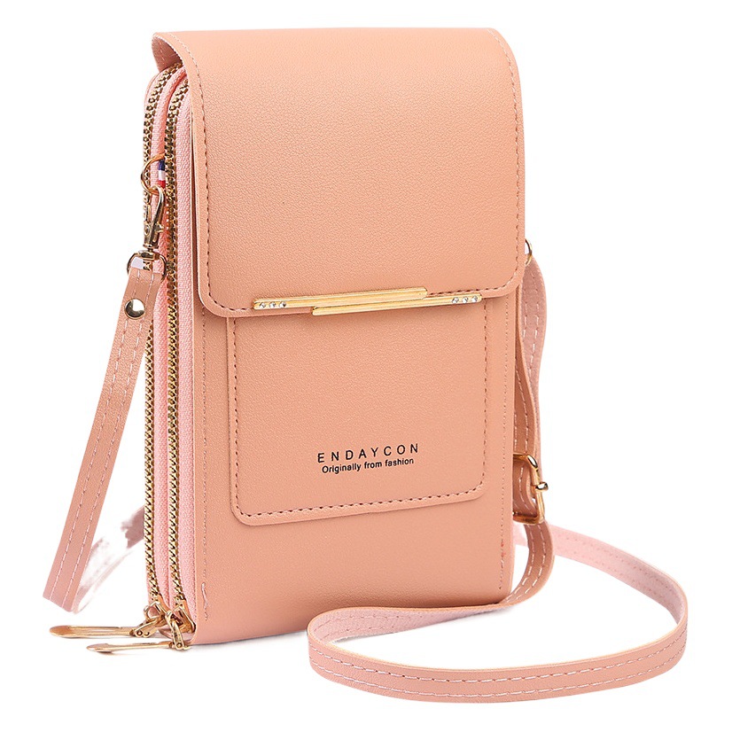 Pantalla táctil directa de fábrica BOLSA DE TELÉFONO MÓVIL bolsa de mensajero femenina bolsa de teléfono móvil coreana multifunción clave cremallera vertical cartera femenina