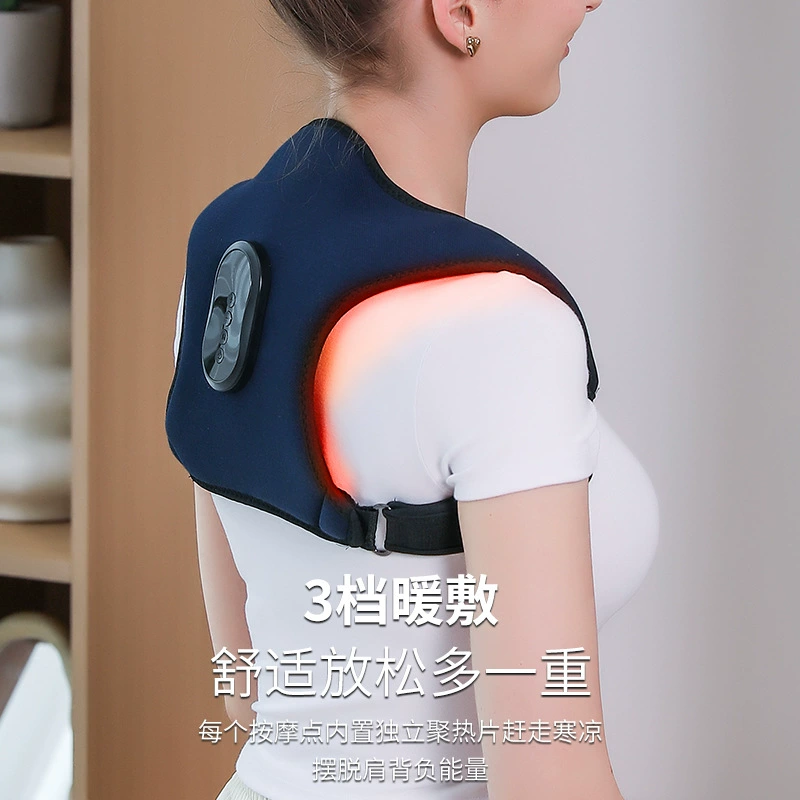 Back massager posture corrector, warming compress, wireless remote option, universal fit