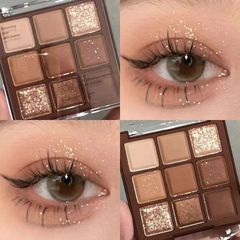 JADED Chocolate Nine-Shade Eyeshadow Palette: Fine Glitter, Pearlized Finish, Everyday Earth Tones, Niche Brand—Perfect for Highlighting the Waterline