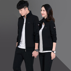 2022 Autumn Couple Casual Sports Set Korean Style Stand-up Collar Men's Sports Top Spring and Autumn Long Sleeve Casual Women's Sweatshirt