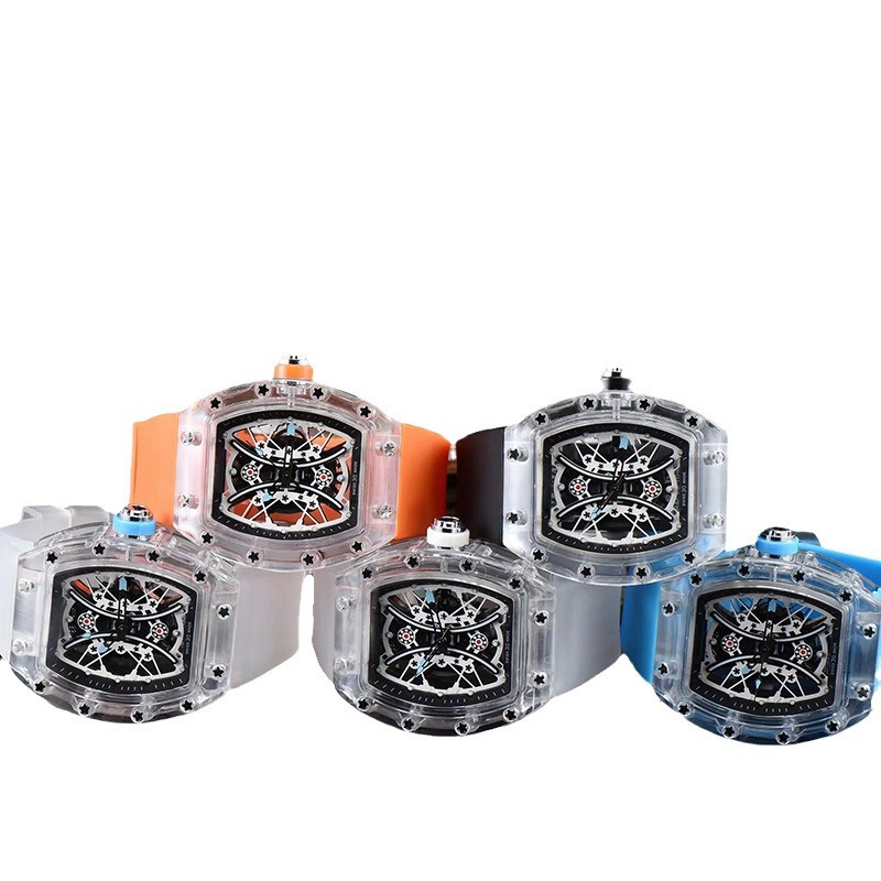 Factory supply in stock personality through the bottom sports retro gear quartz fashion watch