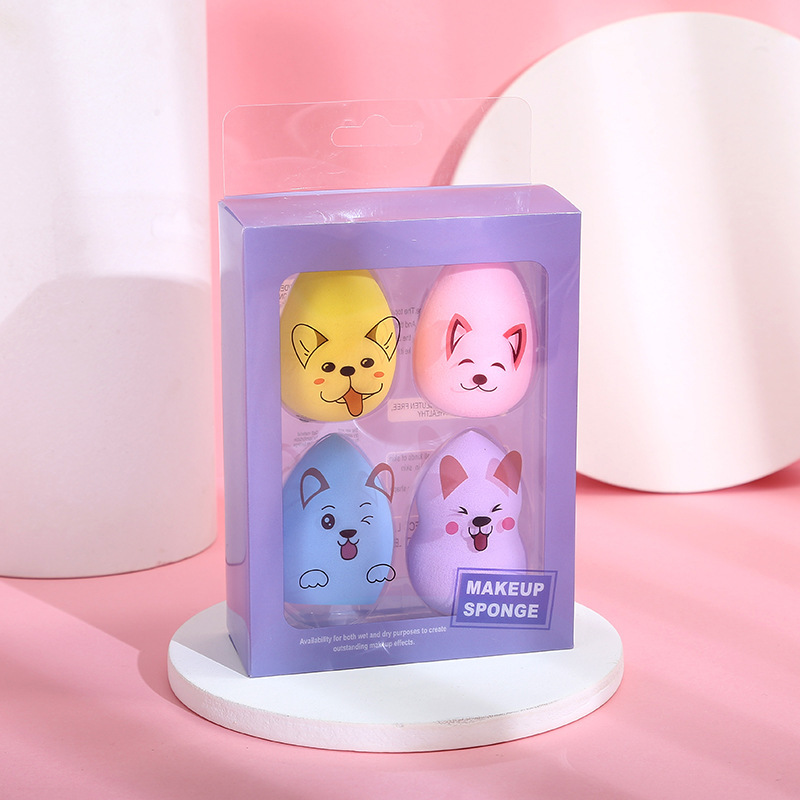 透明pvc4个装美妆蛋塑料盒  pet睫毛夹美妆工具包装盒 彩印胶盒子