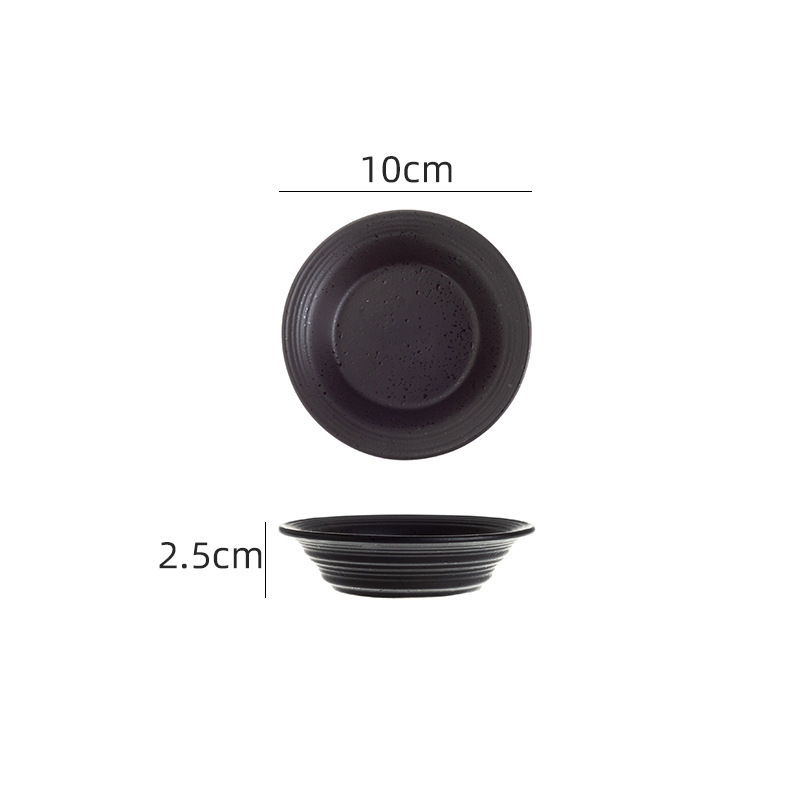 シンプルな陶磁器の白黒食器と食器のセットの家庭用ご飯と食器の魚の皿の大きいスープの碗のコーヒーカップは皿をつけます。|undefined