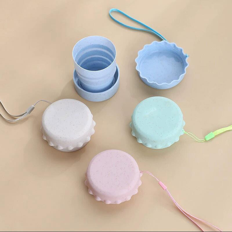 Portable Wheat-telescopic Creative Foldable Cup Outdoor Travel Mini Water Cup Mouthwash Cup Pocket Cup