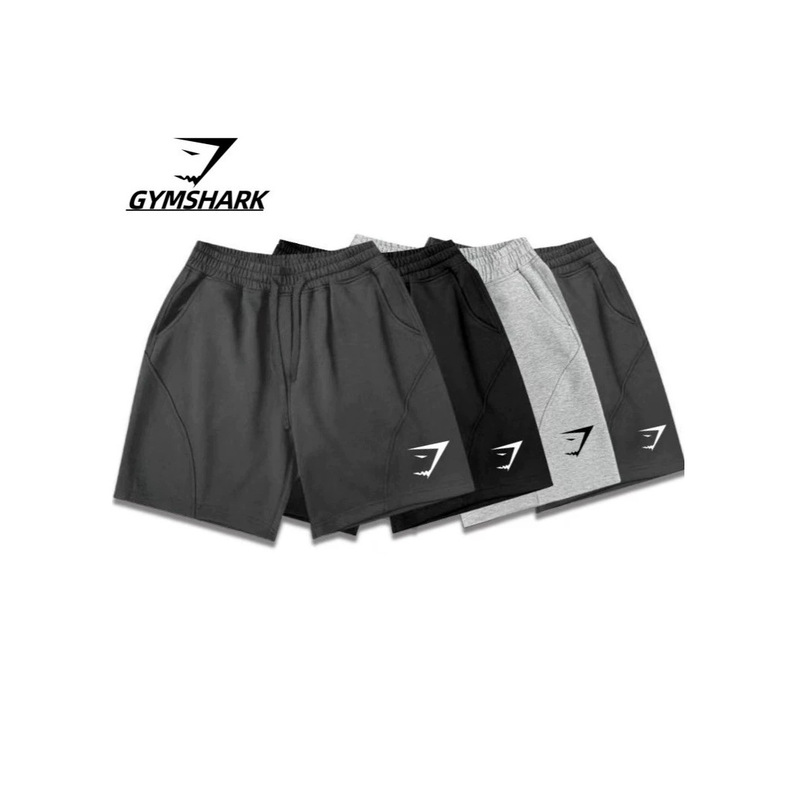 GYMSHARK new men's running sports fitness shorts, summer breathable sweat-absorbing muscle workout three-quarter cotton shorts