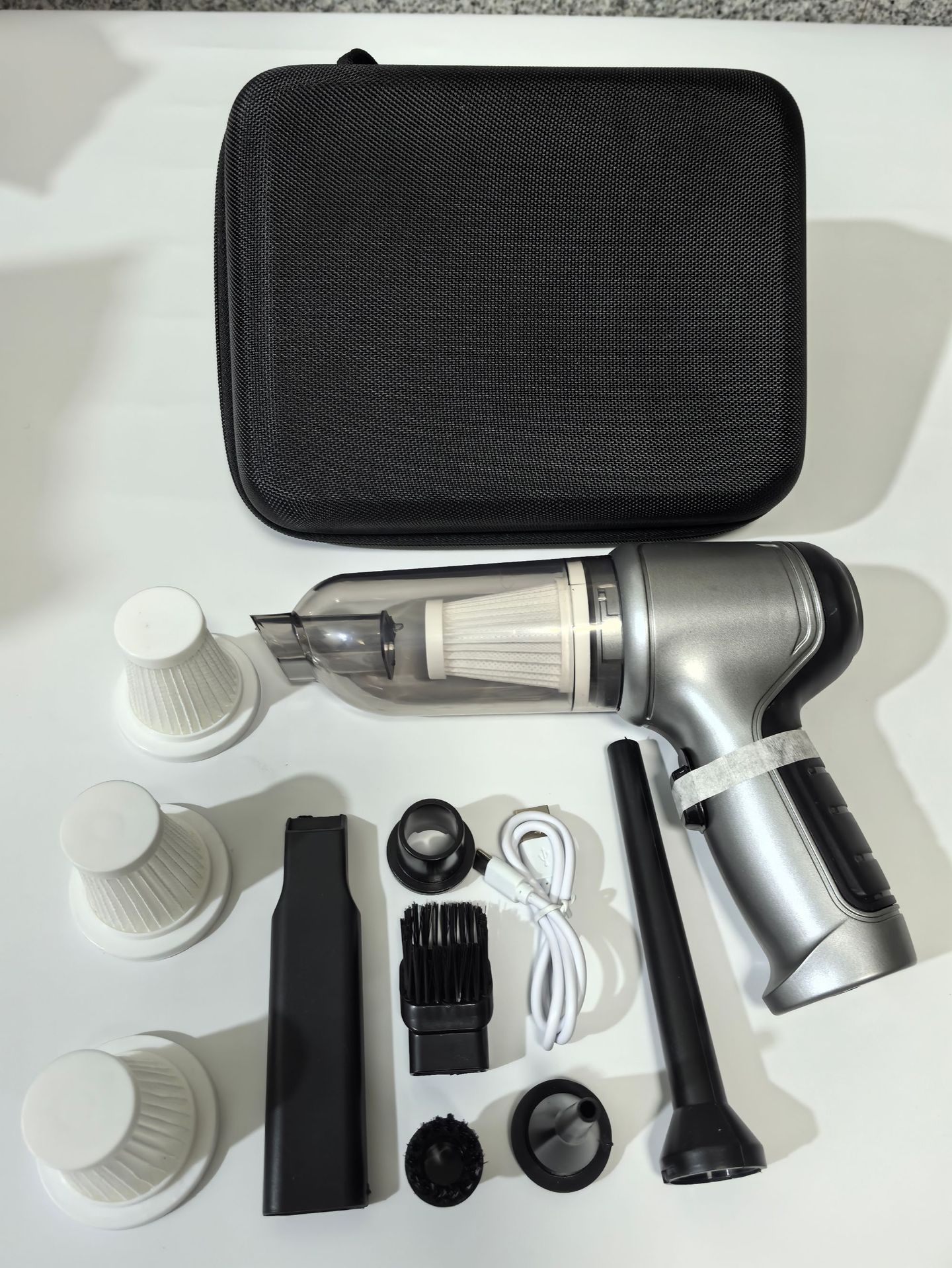 Aspiradora inalámbrica transfronteriza - Soplador de polvo sin escobillas de alta potencia, dual uso (coche y hogar), limpia grietas de puertas, ventanas y sofás