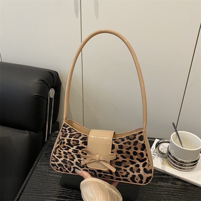 Borsa a spalla elegante da donna con stampa leopardata versatile_voghion.com