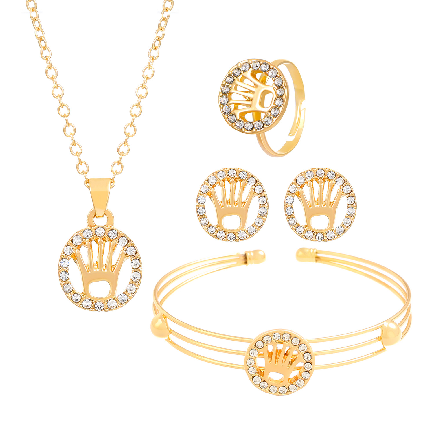 Nuevo diamante transfronterizo mariposa amor joyería traje ins estilo europeo y americano diseño creativo collar en forma de corazón conjunto de cuatro piezas