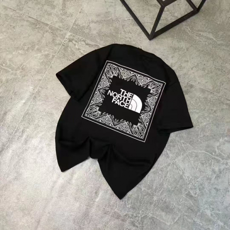 Tnf Men's Casual Paisley Pattern Summer Loose Trendy Brand Printed Pure Cotton Versatile Short-Sleeve T-Shirt Couple Casual Versatile