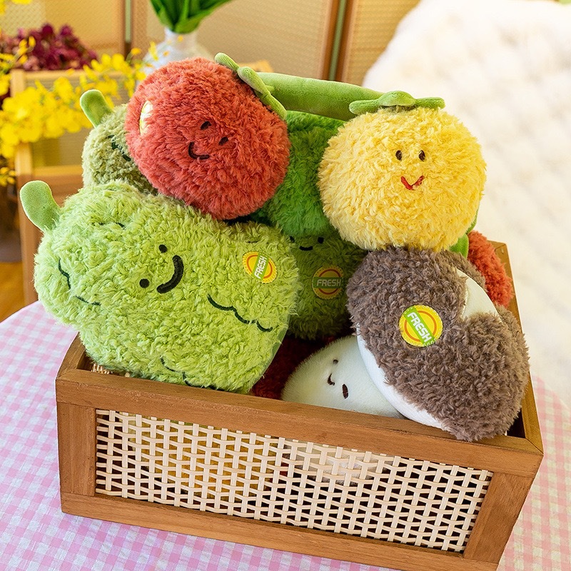 Muñecas de frutas y verduras transfronterizas de 8 pulgadas arrojar muñecas de agarración muñecas de lotes lindas simulaciones de frutas y verduras juguetes de peluche