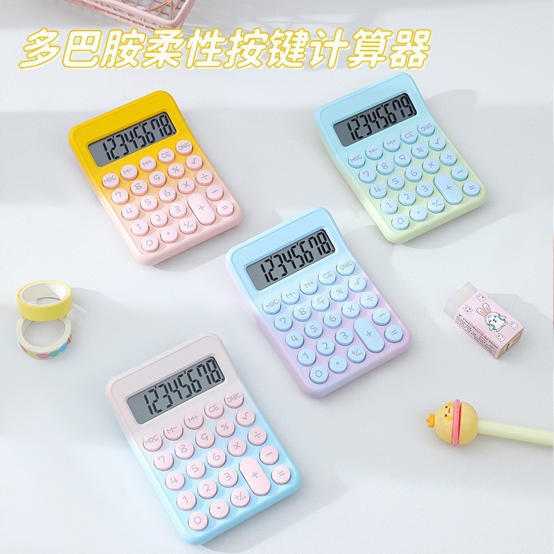 Calculadora científica pequeña con tapa de palma mini computadora portátil silenciosa para estudiantes que hacen preguntas financieras suministros de oficina