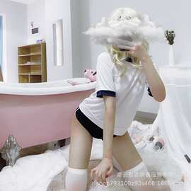慕瑶性感学生泳衣制服诱惑短袖水手服女挑逗两件装代发情趣内衣