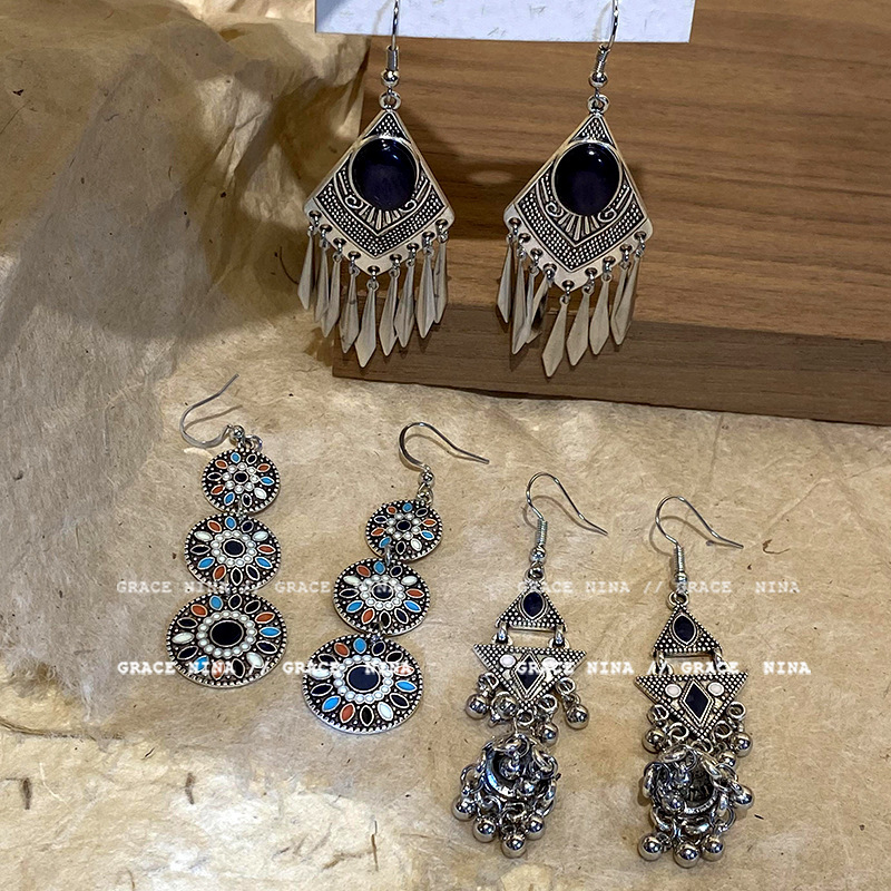 retro ethnic fashionable earrings