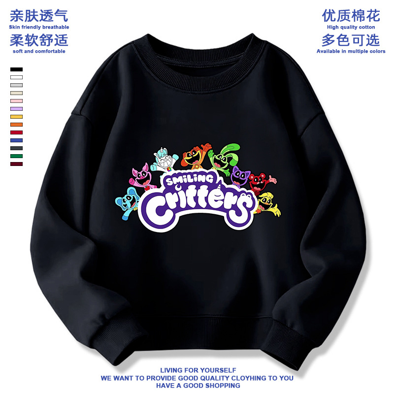 Poppy's Playtime Chapter 3 Smiling Critters Sweatshirt Smile Animal Kids Clothes 