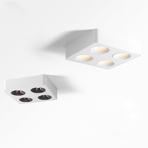 LED surface-mounted spotlights for home decoration, living room, without ceiling installation, all-aluminum ceiling light, integral die-cast square ultra-thin anti-glare spotlight