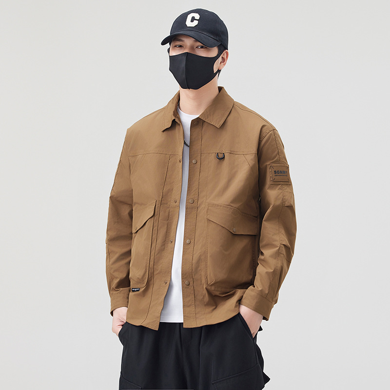 American Style Jacket Men's 2025 New Arrival Spring and Autumn Trendy Brand Fixes Handsome Charge Clothes Boys Lapel Youth Jacket
