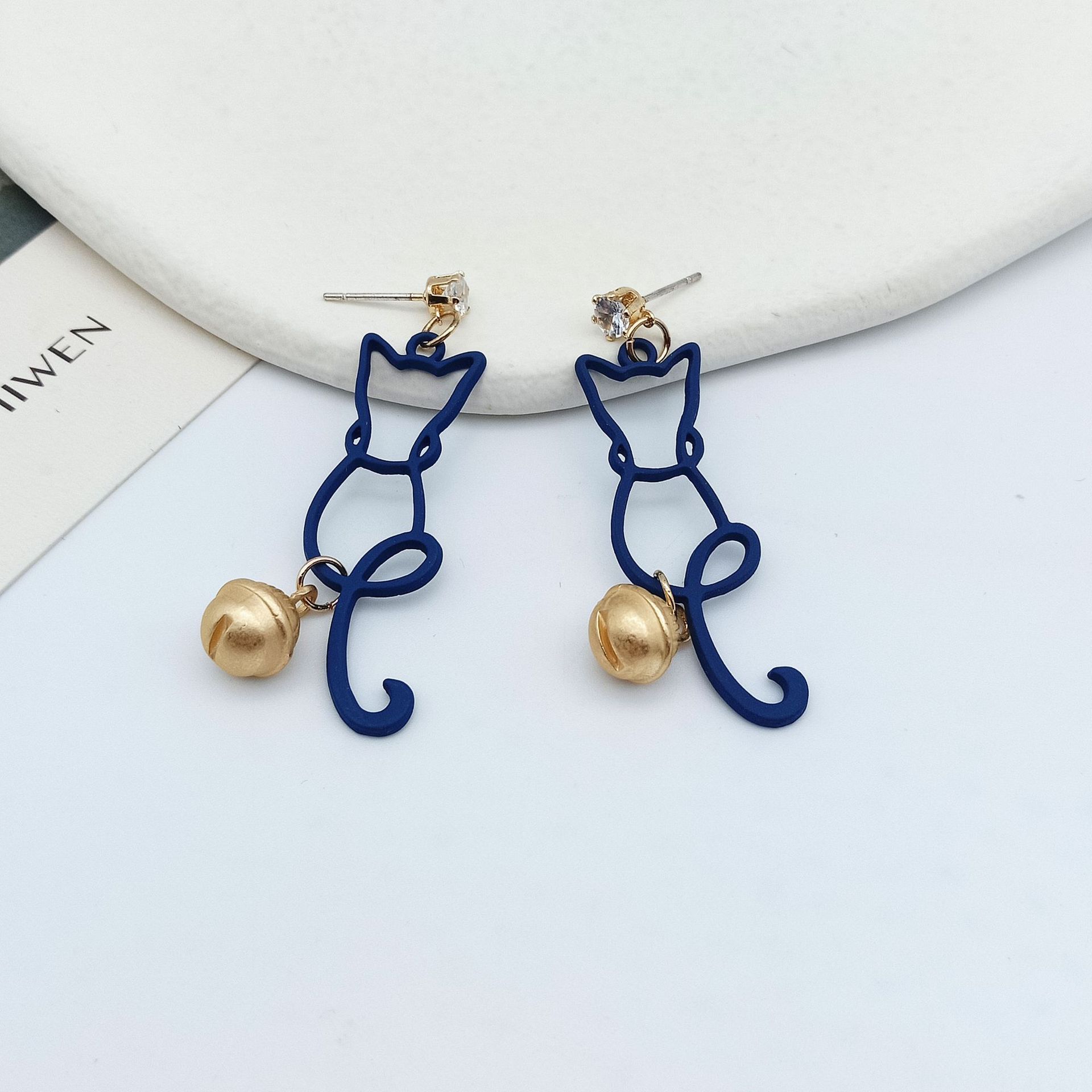 Simple Style Cat Alloy Stoving Varnish Drop Earrings display picture 6