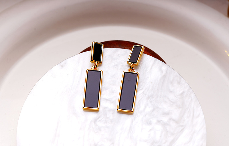 Fashion Rectangle Copper Plating Drop Earrings 1 Pair