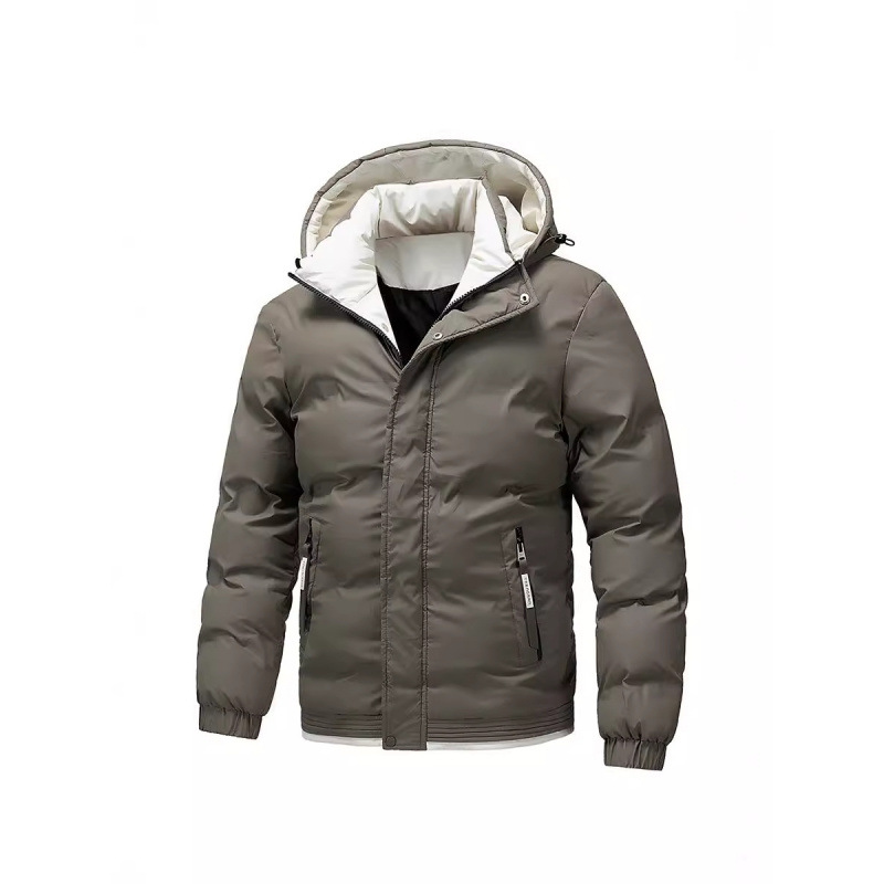 2024 nueva chaqueta de algodón de moda de color sólido de dos lana gruesa, cómoda y cálida